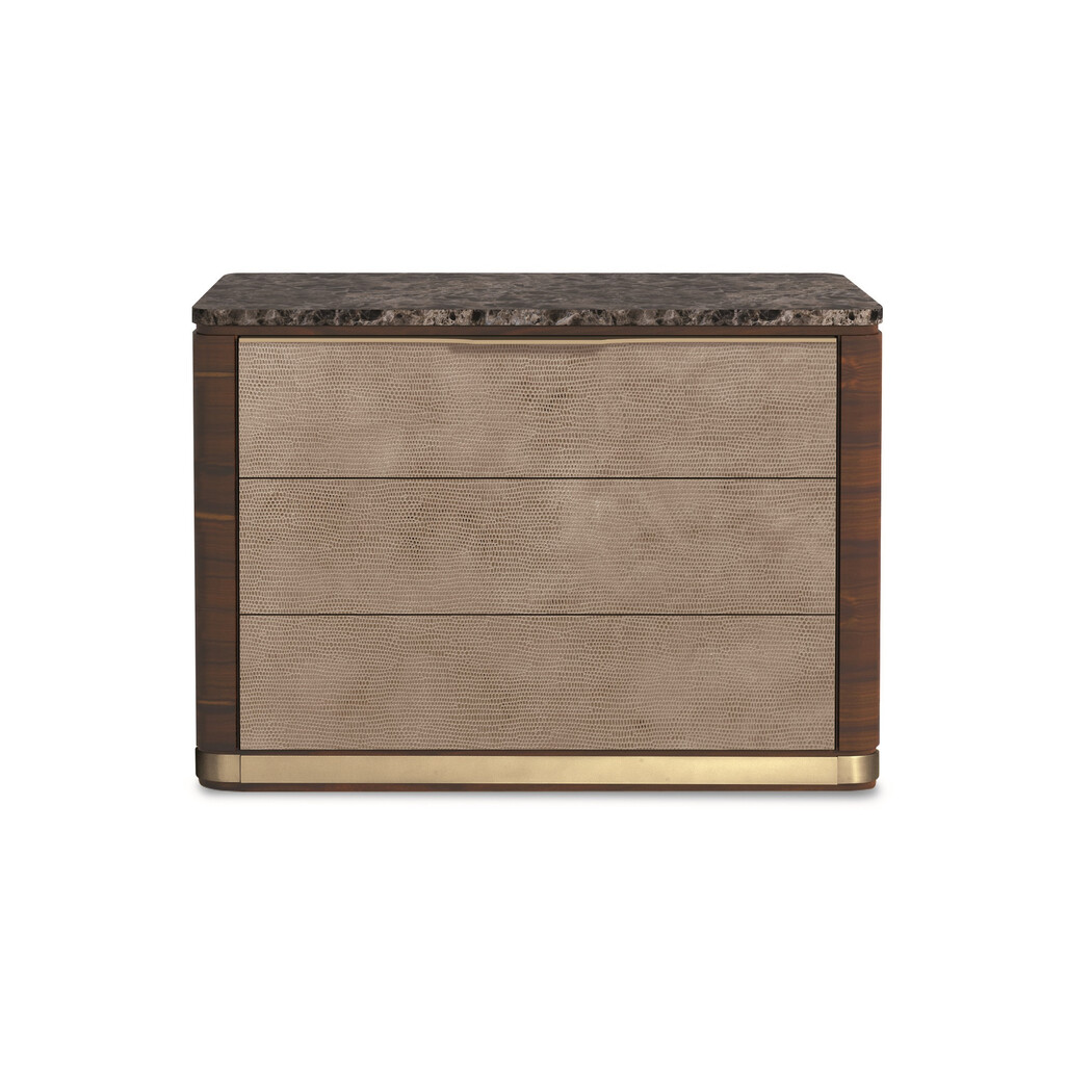 BEDSIDE TABLE (Marble & Leather front)