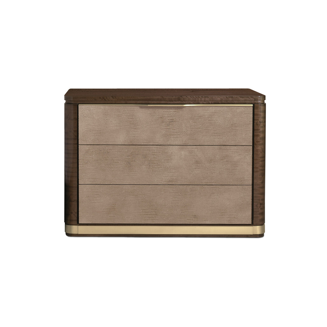 BEDSIDE TABLE (Wooden top & Leather front)