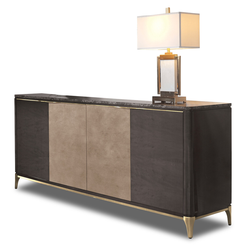 CREDENZA (Marble top & Leather front)