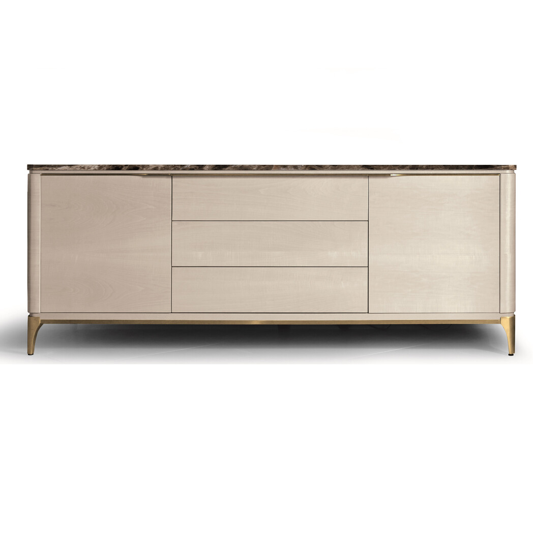 CREDENZA (Marble top & Wooden fronts)